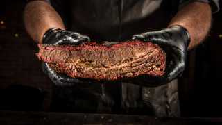 Brisket cooked on a Traeger grill