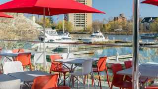 Estrella Damm Culinary Journey | The waterfront patio at Posta Italbar Cucina