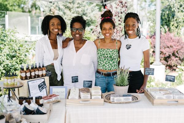 Deeply Rooted Farmers' Market | Jahdiel Watts, Carolyn Harris, Sarah Watts and Kristine Watts from SaSa Naturals