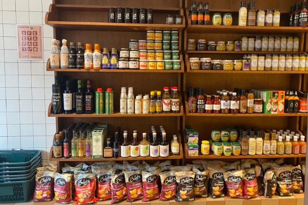 Stocked shelves at Russell's Butcher & Deli