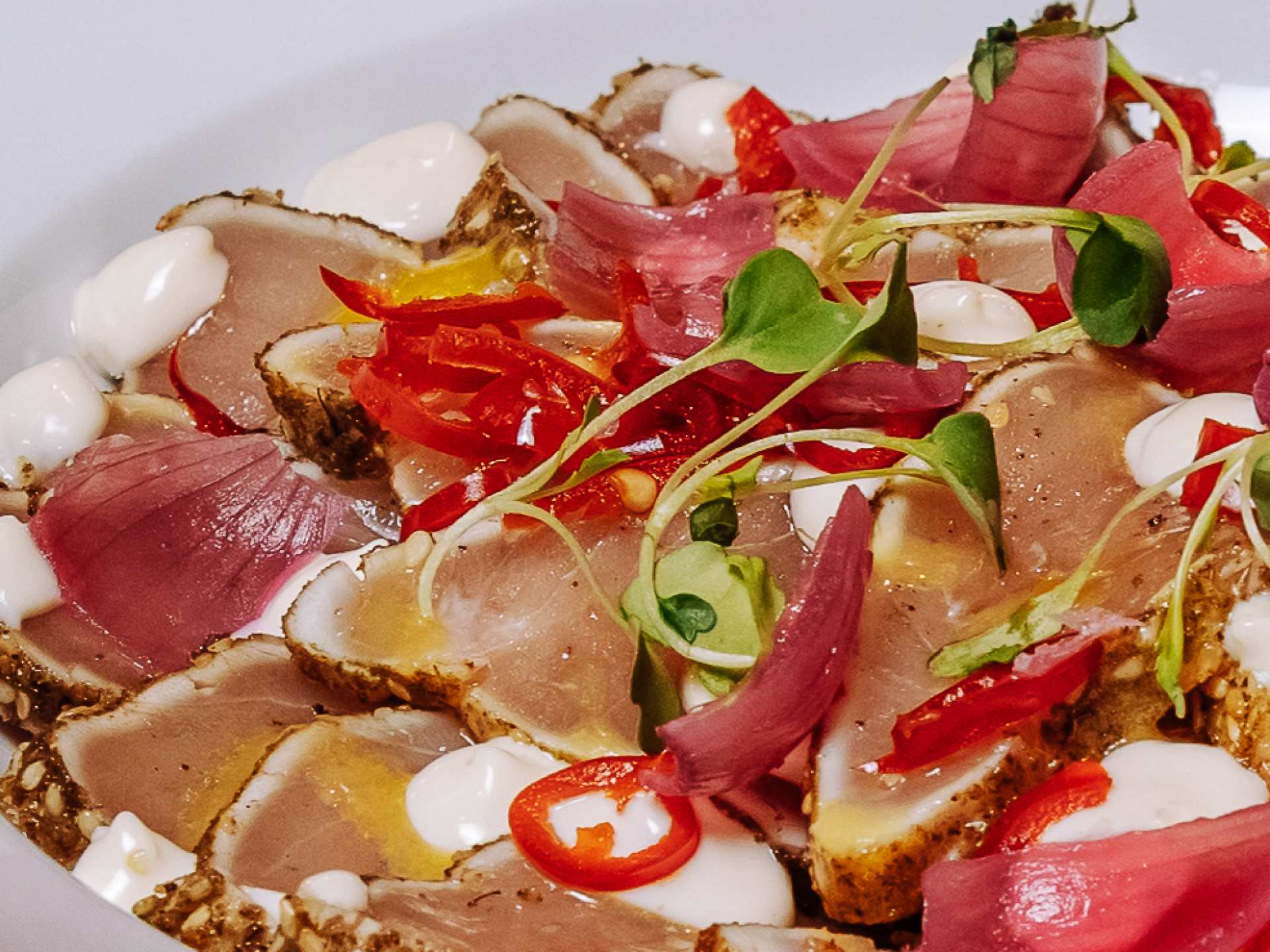 Best brunch in Toronto | Tuna crudo is part of the Oasis brunch at Toronto Beach Club