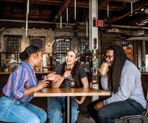 Friends enjoying drinks at Pittsburgh's Craft Beverage Experience