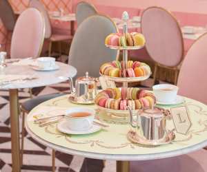 Ladurée Yordale, Toronto | Afternoon tea treats on a cake stand at Ladurée