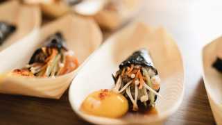 A hand roll appetizer at Culinary Tourism Alliance's Taste of Place Summit