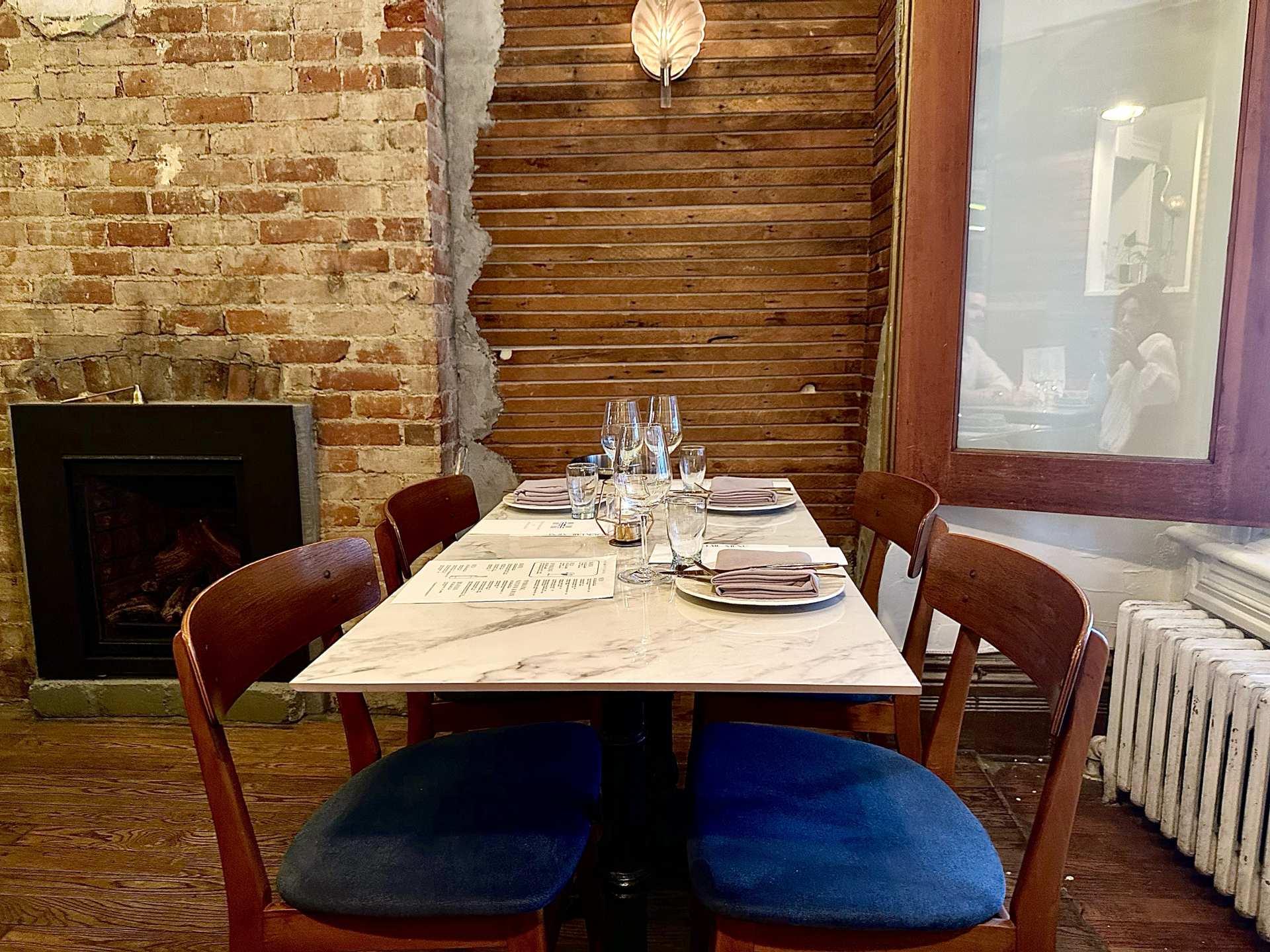 A dining table inside The Hamptons restaurant in Toronto