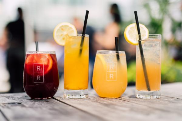 Best patios in Toronto | Cocktails on The Rec Room's patio