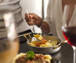 Wine and pasta at Stelvio on Dundas West in Toronto