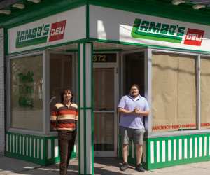 Owners Justin Leon and Cristobal Bascuñán in front of the new Leslieville location