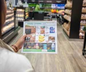 A woman looks at a flyer inside Nature's Emporium in downtown Toronto