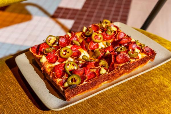 Proper Pepperoni Detroit-style pizza at The Joneses restaurant in Toronto